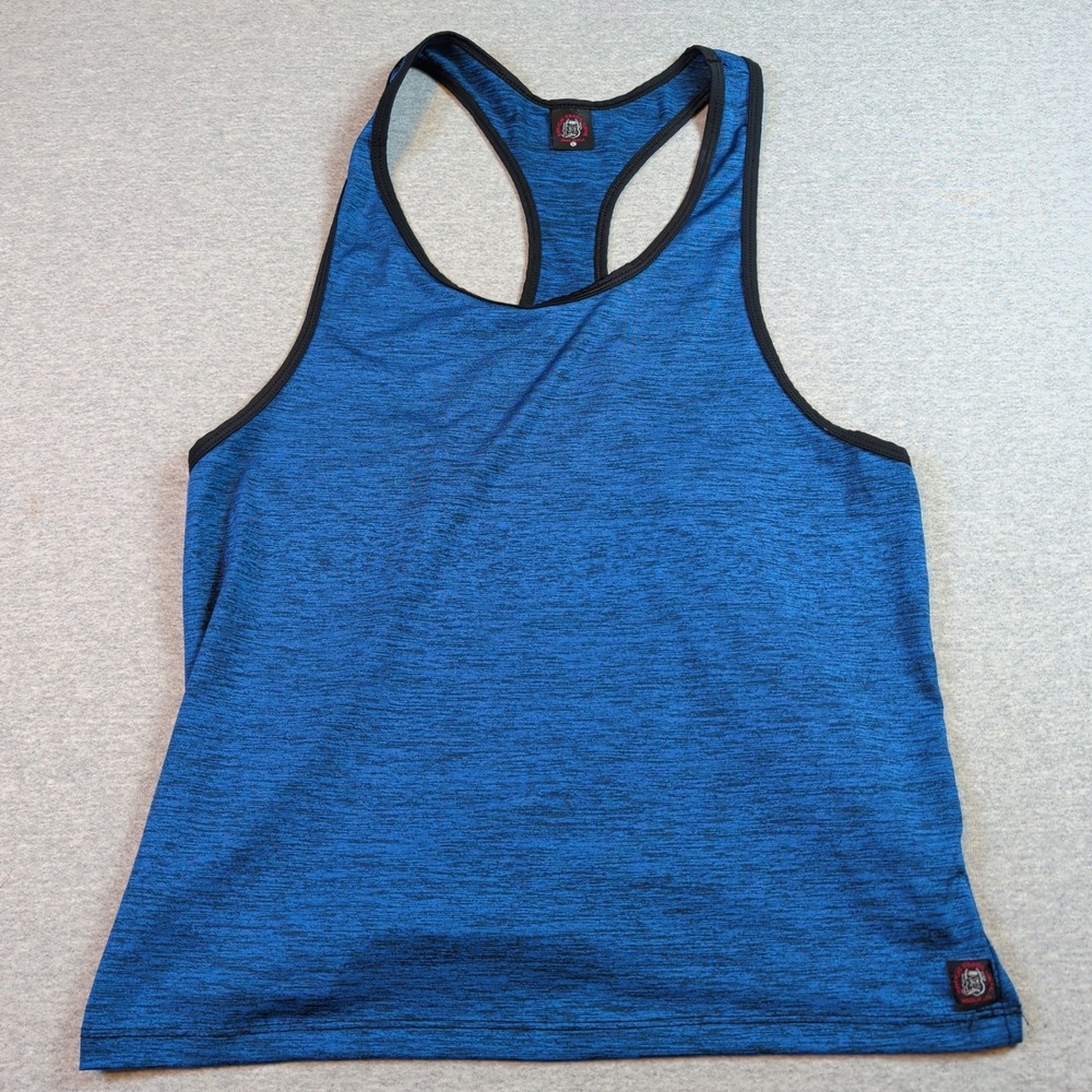 Rough Trade Gear Mens Blue Space Dye Racerback Tank Top Large Made in USA